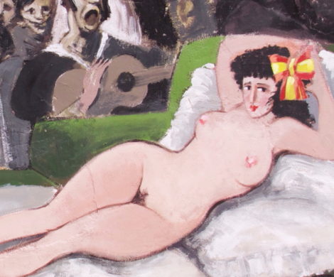 La maja desnuda. Caricaturista Ortuno. Mural homenaje Miguel Hernandez